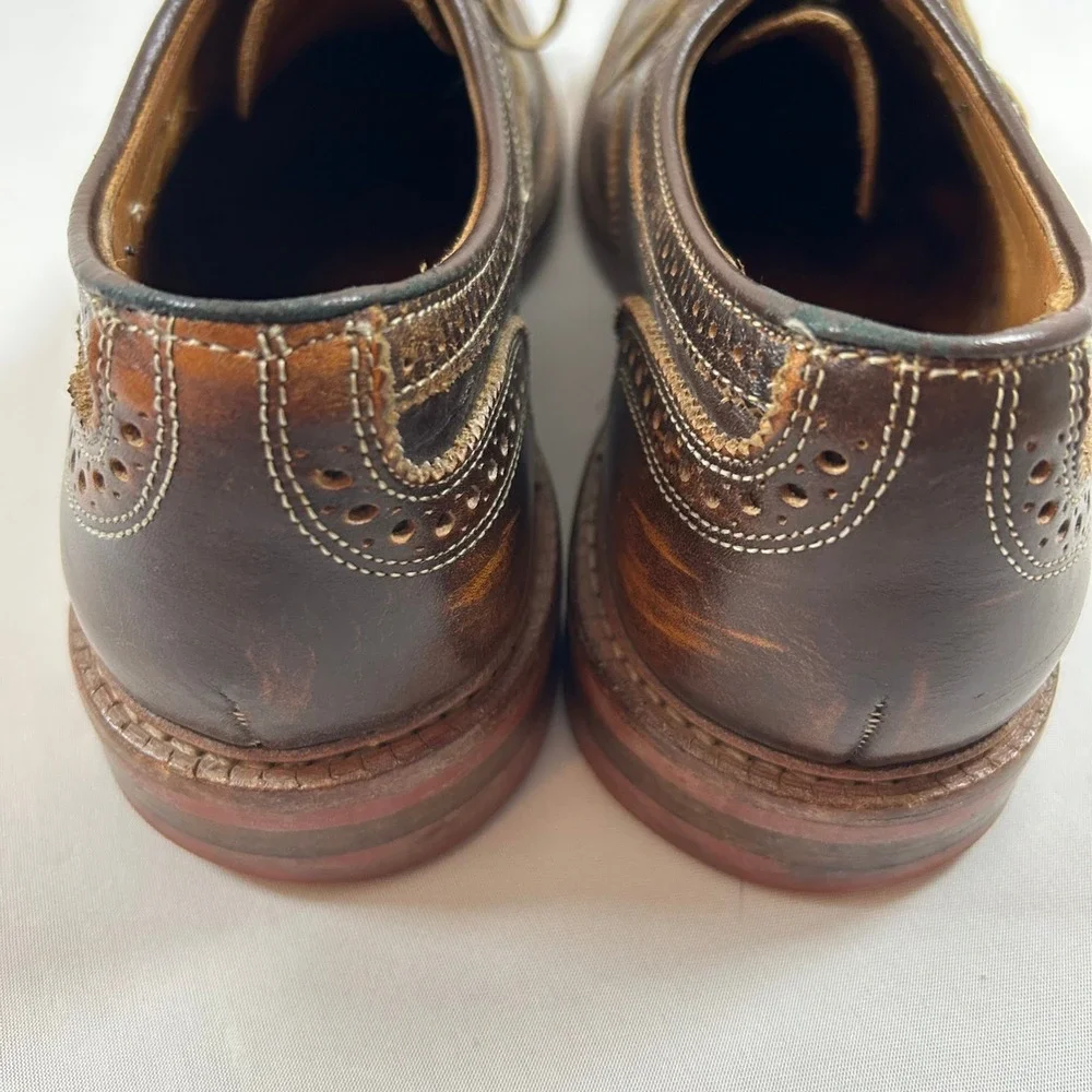 Allen Edmonds Shoes Mens 11.5D Brown Saddle Leather Strandmok Cap-Toe Oxford - Picture 4 of 11